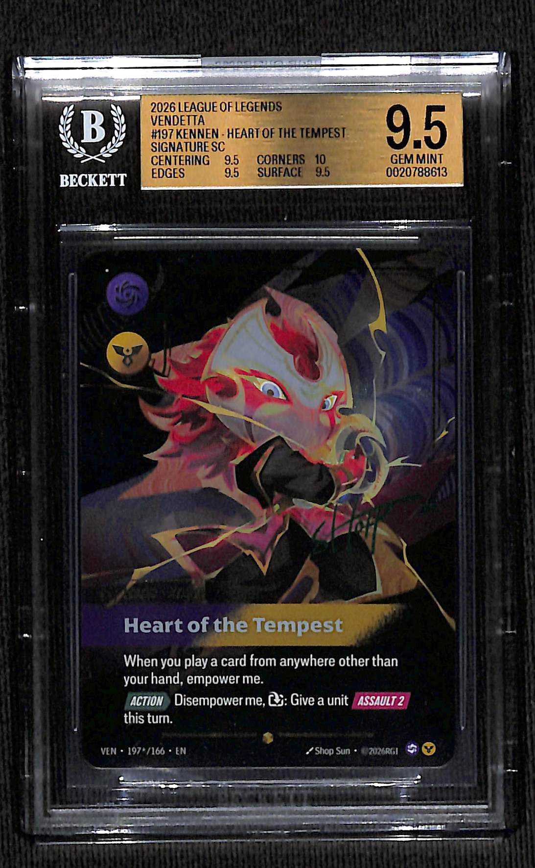 2023 Kennen Heart Of The Temepst (signature) [vendetta] BGS 9.5 Gem Mint