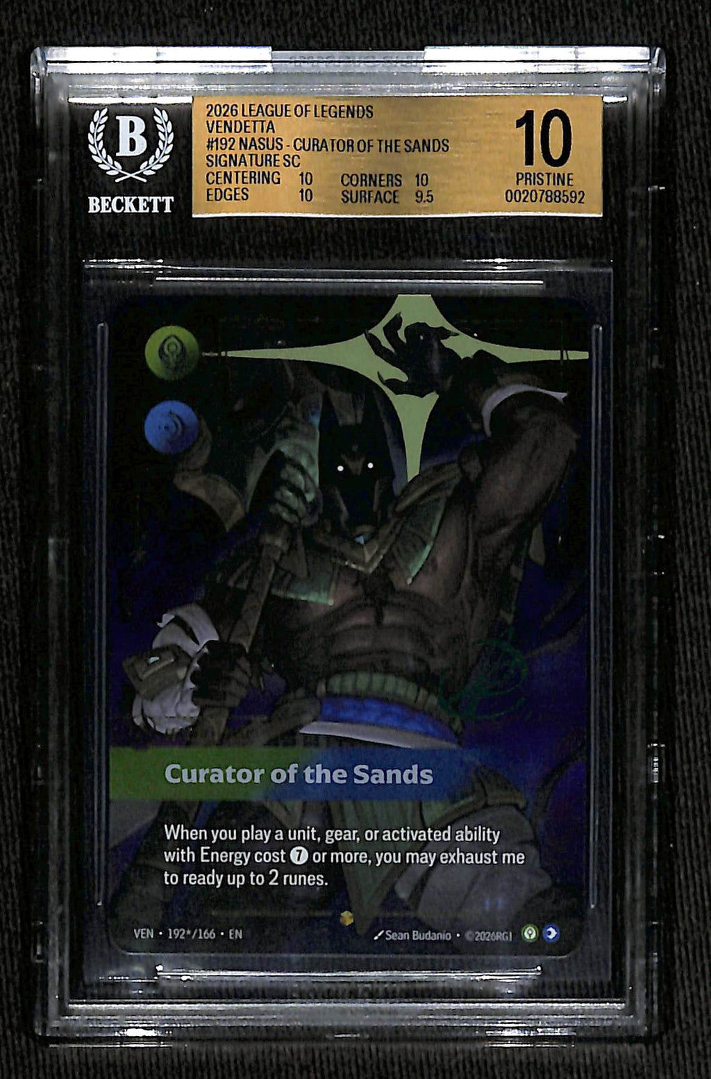 2023 Nasus Curator Of The Sands (signature) [vendetta] BGS 10 Gem Mint