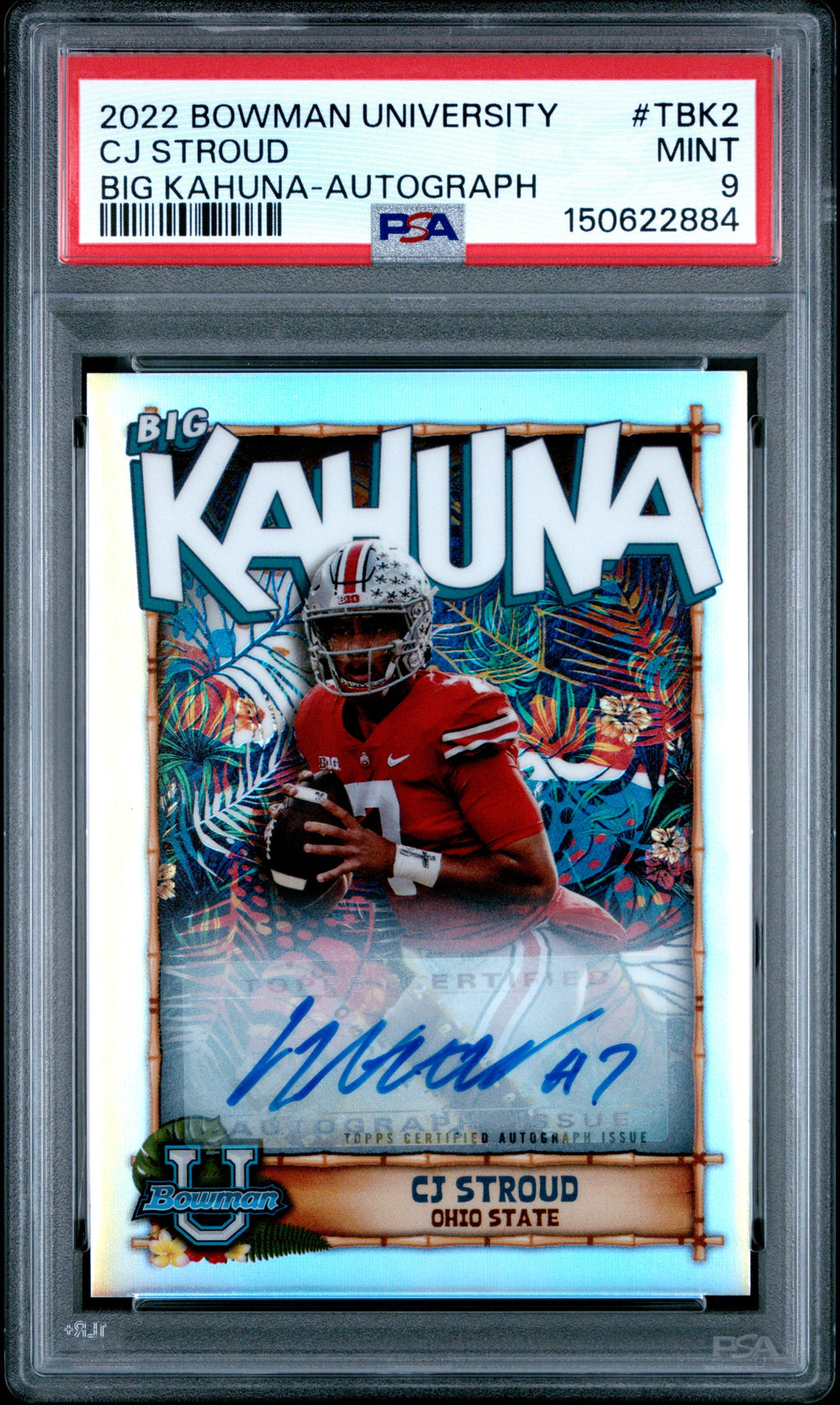2022 Cj Stroud RC 2022 Bowman U Chrome Big Kahuna Rookie Auto SP 108/150 PSA 9 Mint