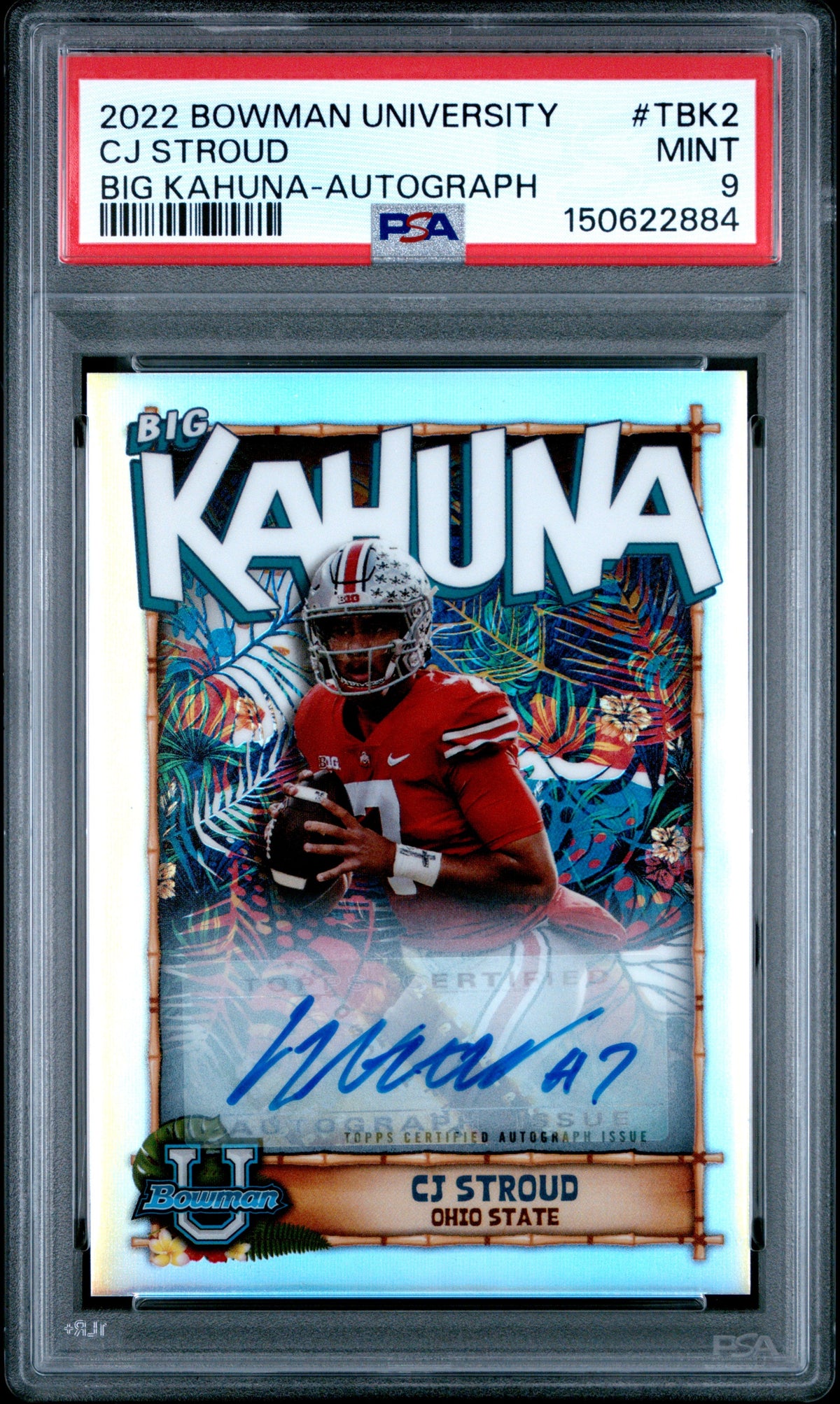 2022 Cj Stroud RC 2022 Bowman U Chrome Big Kahuna Rookie Auto SP 108/150 PSA 9 Mint
