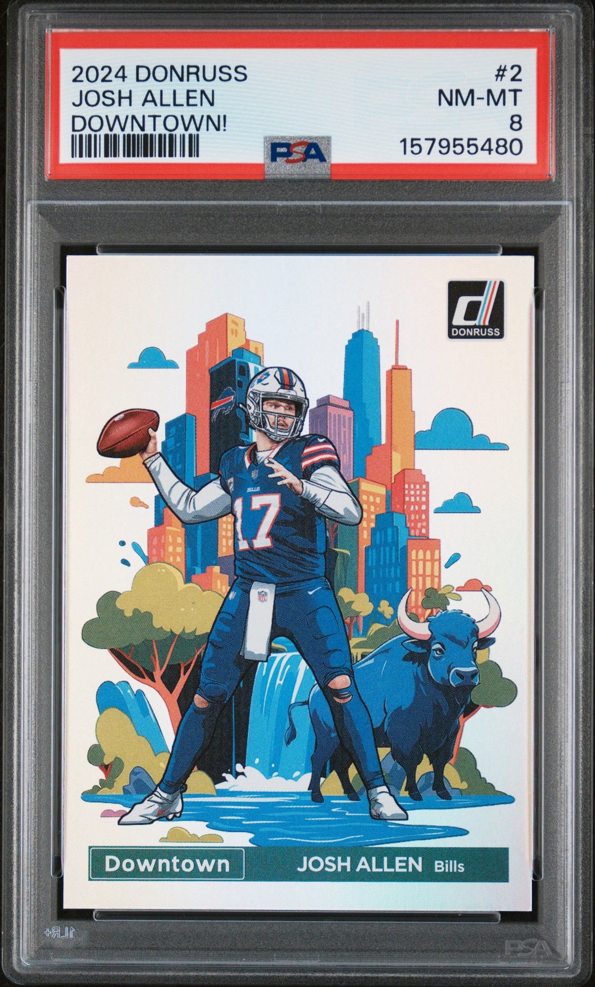 2024 Josh Allen 2024 Donruss Downtown! SSP #2 PSA 8 Near Mint-Mint