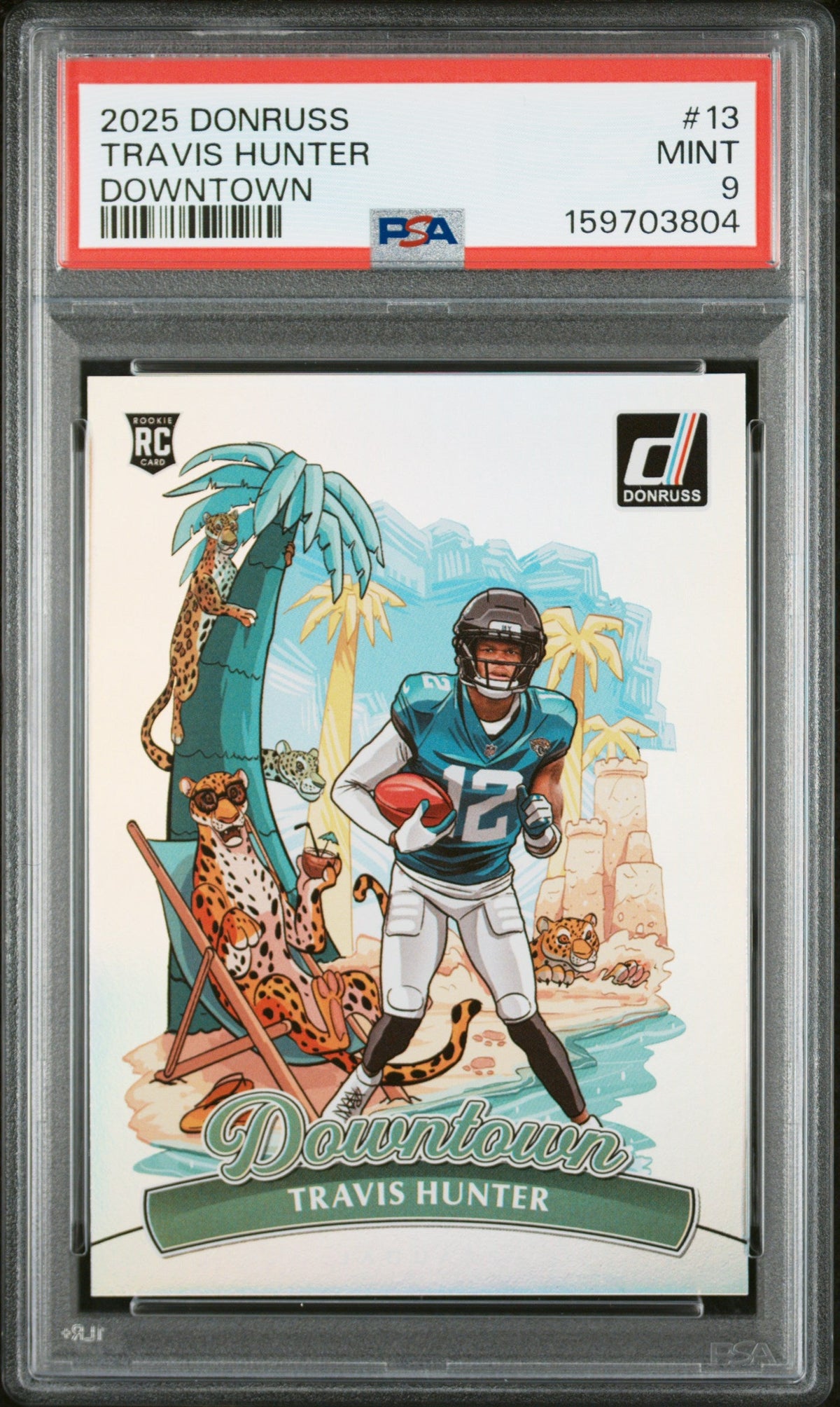 2025 Travis Hunter RC 2025 Donruss Downtown! Rookie SSP #13 PSA 9 Mint