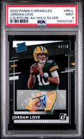 Jordan Love RC 2020 Panini Chronicles Clearly Donruss Holo Silver Rated Rookie Auto SP 4/10 PSA 9