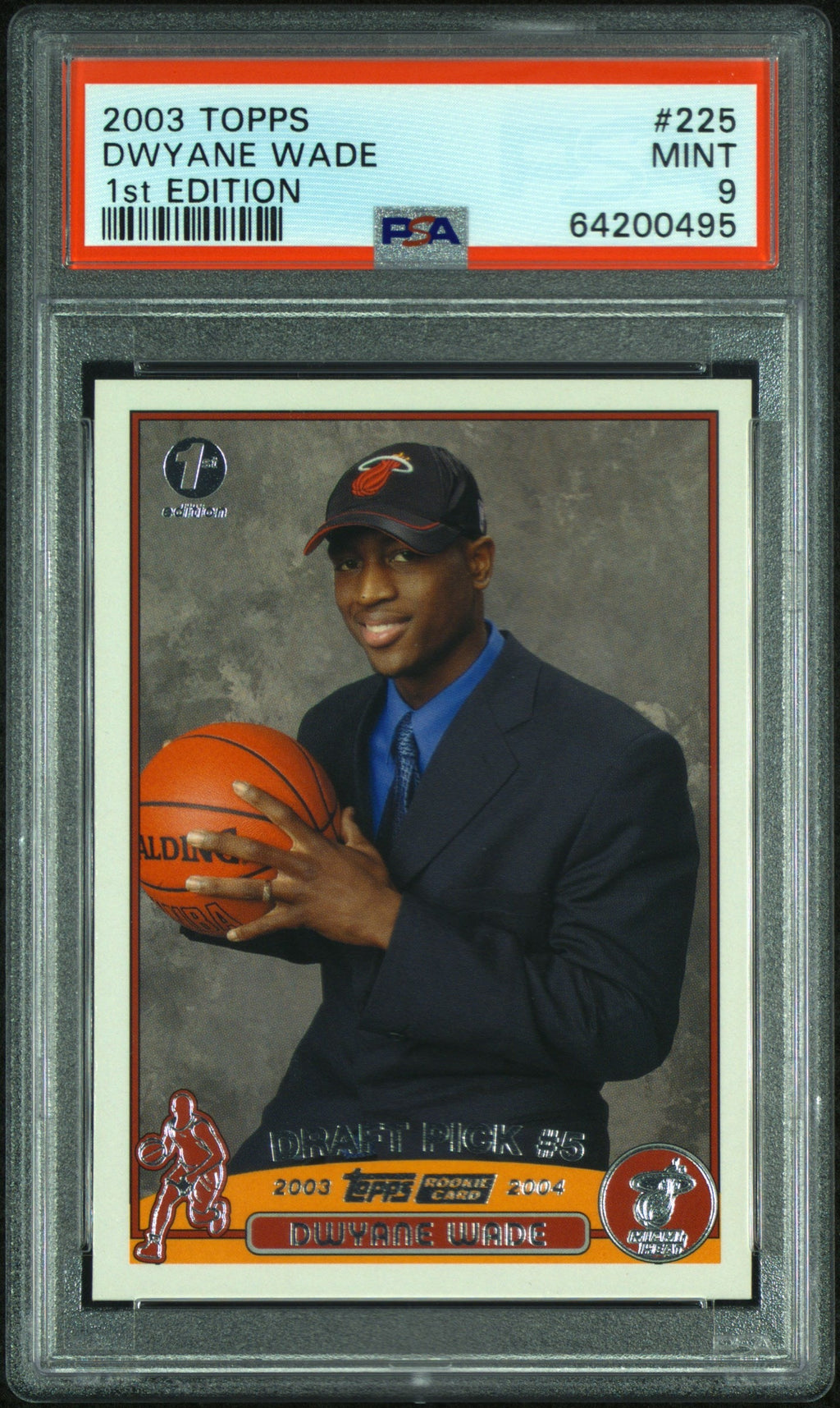 2003 Dwyane Wade RC 2003-04 Topps 1st Edition Rookie #225 PSA 9 Mint