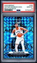 Victor Wembanyama RC 2023 Panini Mosaic Blue Reactive Rookie #282 PSA 10