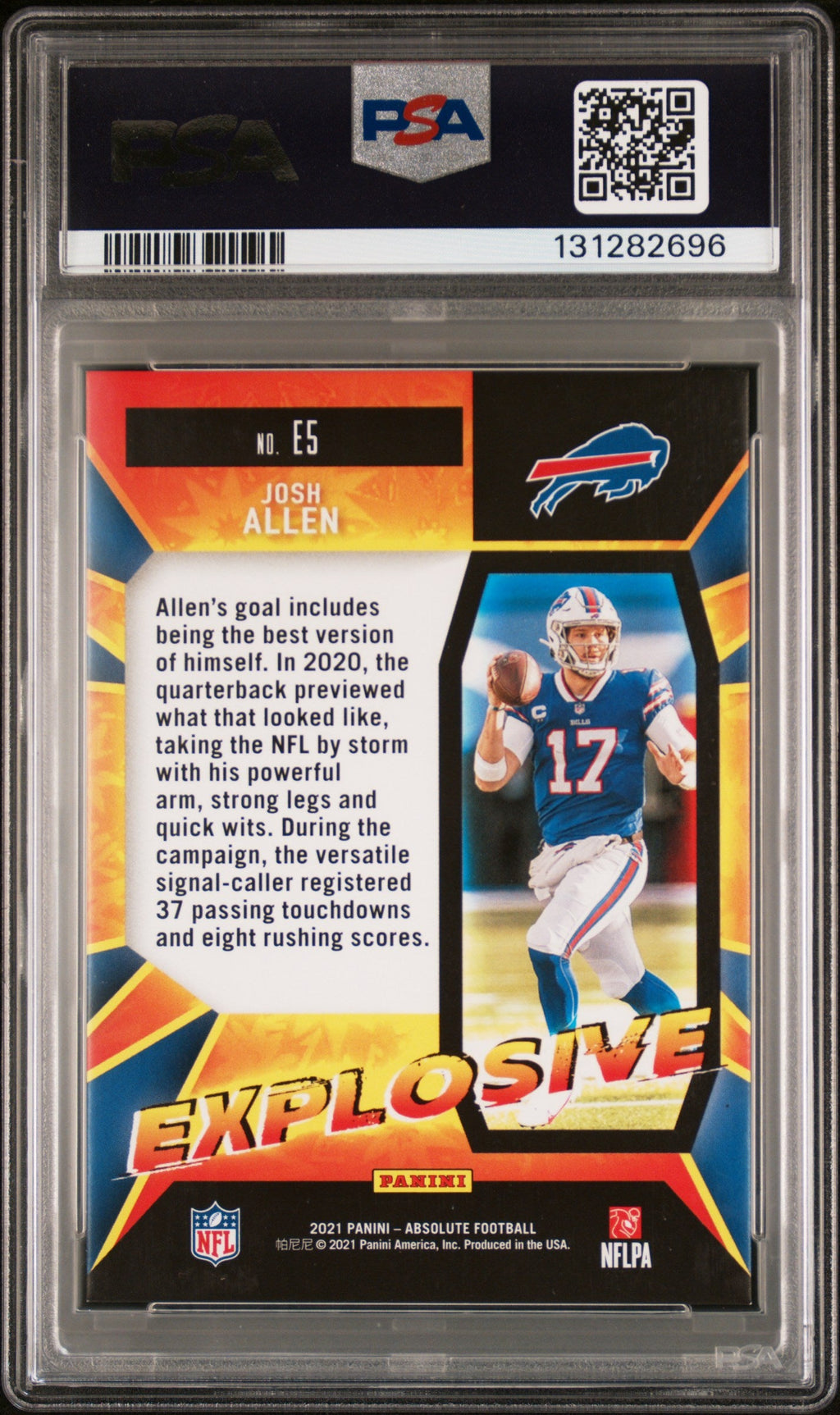 2021 Josh Allen 2021 Panini Absolute Explosive SSP PSA 9 Mint