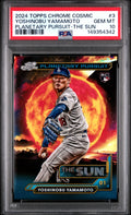 2024 Yoshinobu Yamamoto RC 2024 Topps Cosmic Chrome Planetary Pursuit The Sun Rookie SSP #3 PSA 10 Gem Mint