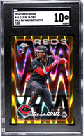 2024 Elly De La Cruz RC 2024 Topps Chrome Gold Raywave Refractor Rookie SP 7/50 SGC 10 Gem Mint