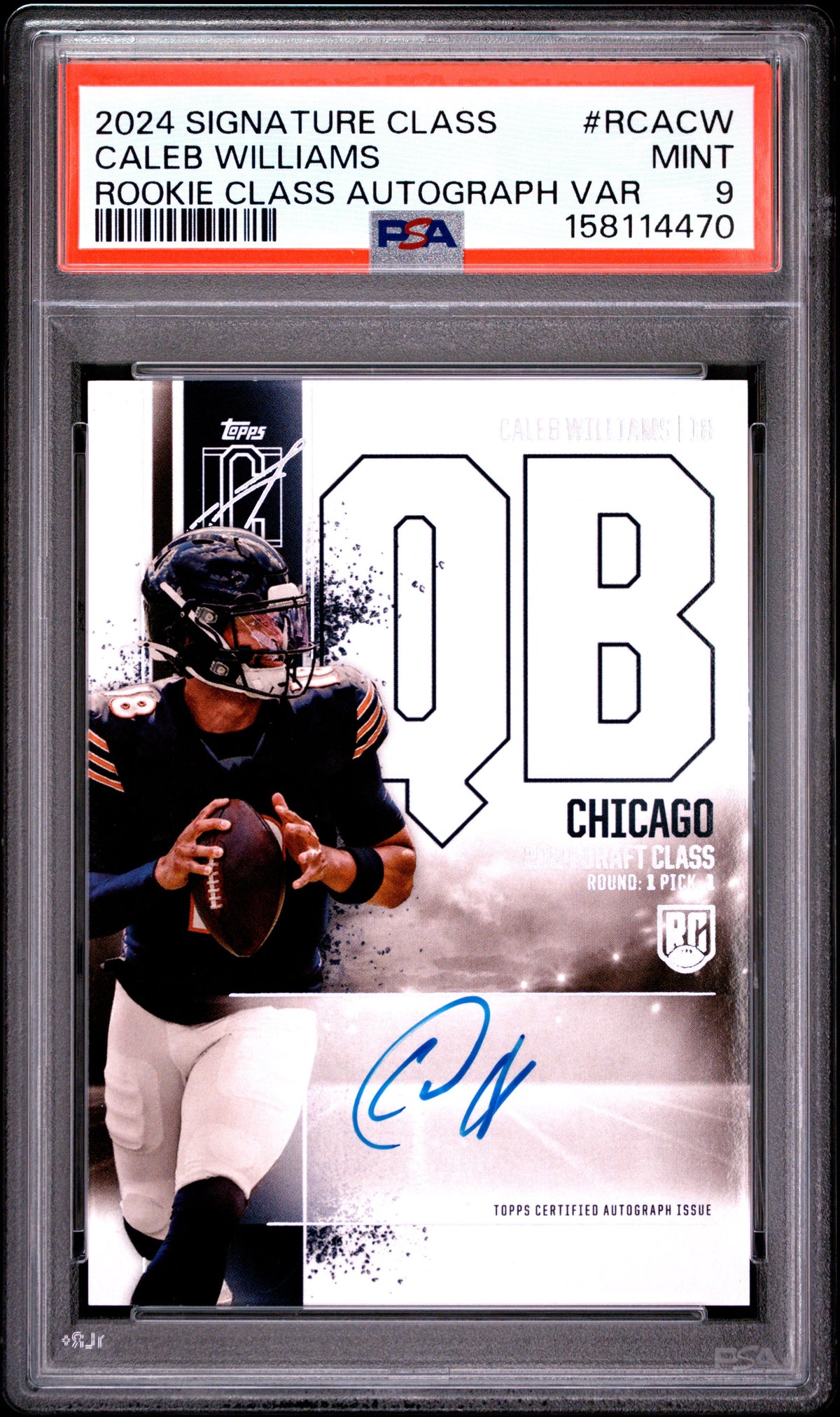2024 Caleb Williams RC 2024 Topps Signature Class Rookie Auto PSA 9 Mint