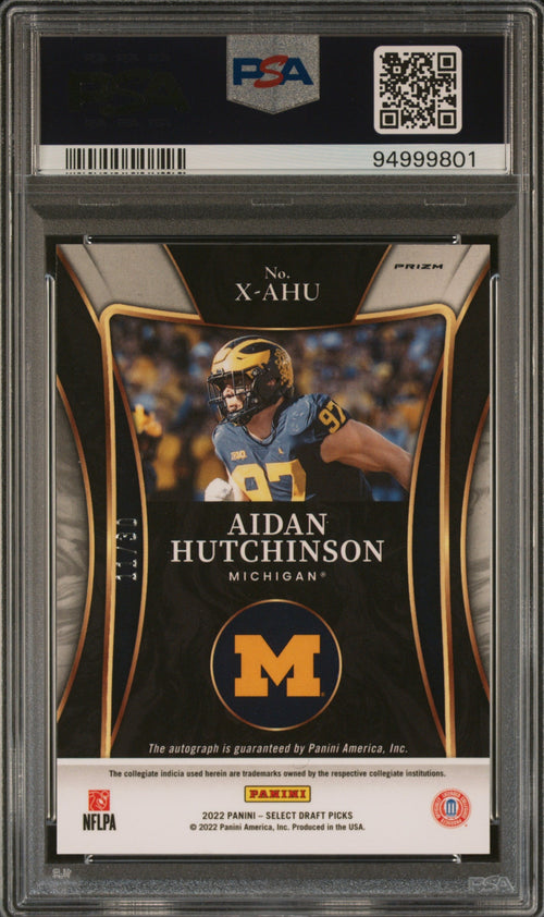 2022 Panini Select Draft Picks X-factor Signatures #xahu Aidan Hutchinson X/f Sg-orange Pulsar Prz. 11/30 PSA 10 Gem Mint