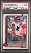 2025 Topps Chrome Retail Rookie Autographs #csc Carson Schwesinger Retail Rookie Auto-white Refractor 13/30 PSA 9 Mint