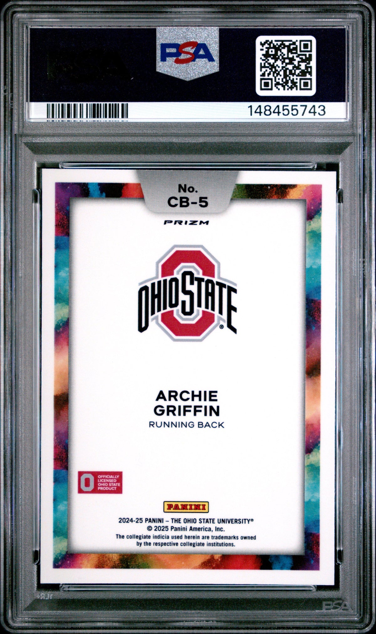 Archie Griffin 2024 Panini The Ohio State University Nil Color Blast #CB-5 PSA 10