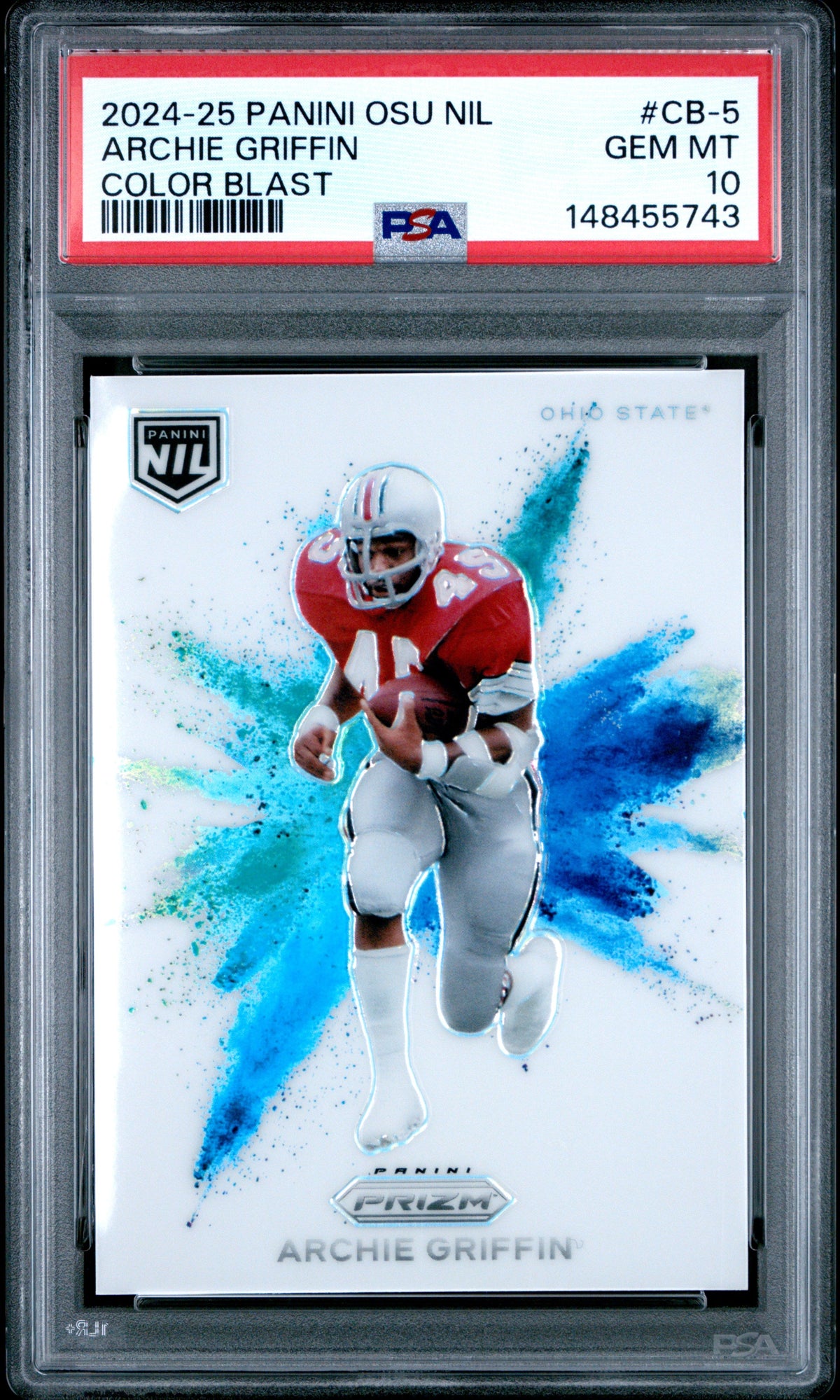 2024 Archie Griffin 2024 Panini The Ohio State University NIL Color Blast #CB-5 PSA 10 Gem Mint