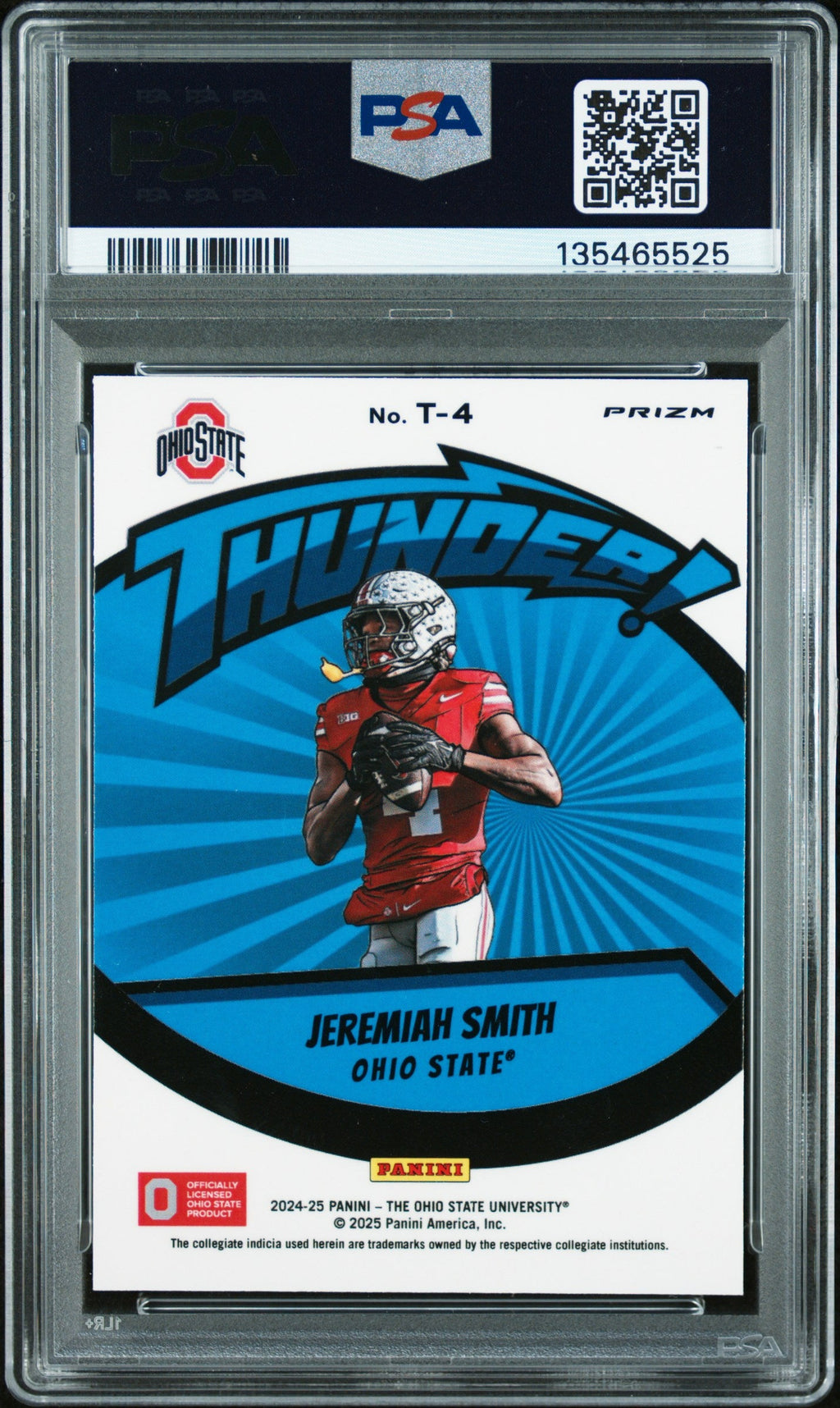 2024 Jeremiah Smith 2024 Panini The Ohio State University NIL Thunder #T-4 PSA 9 Mint