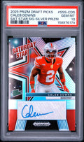 2025 Caleb Downs 2025 Panini Prizm Draft Picks Saturday Star Signatures Sat Star Sig-silver Prizm #sss-cds PSA 10 Gem Mint