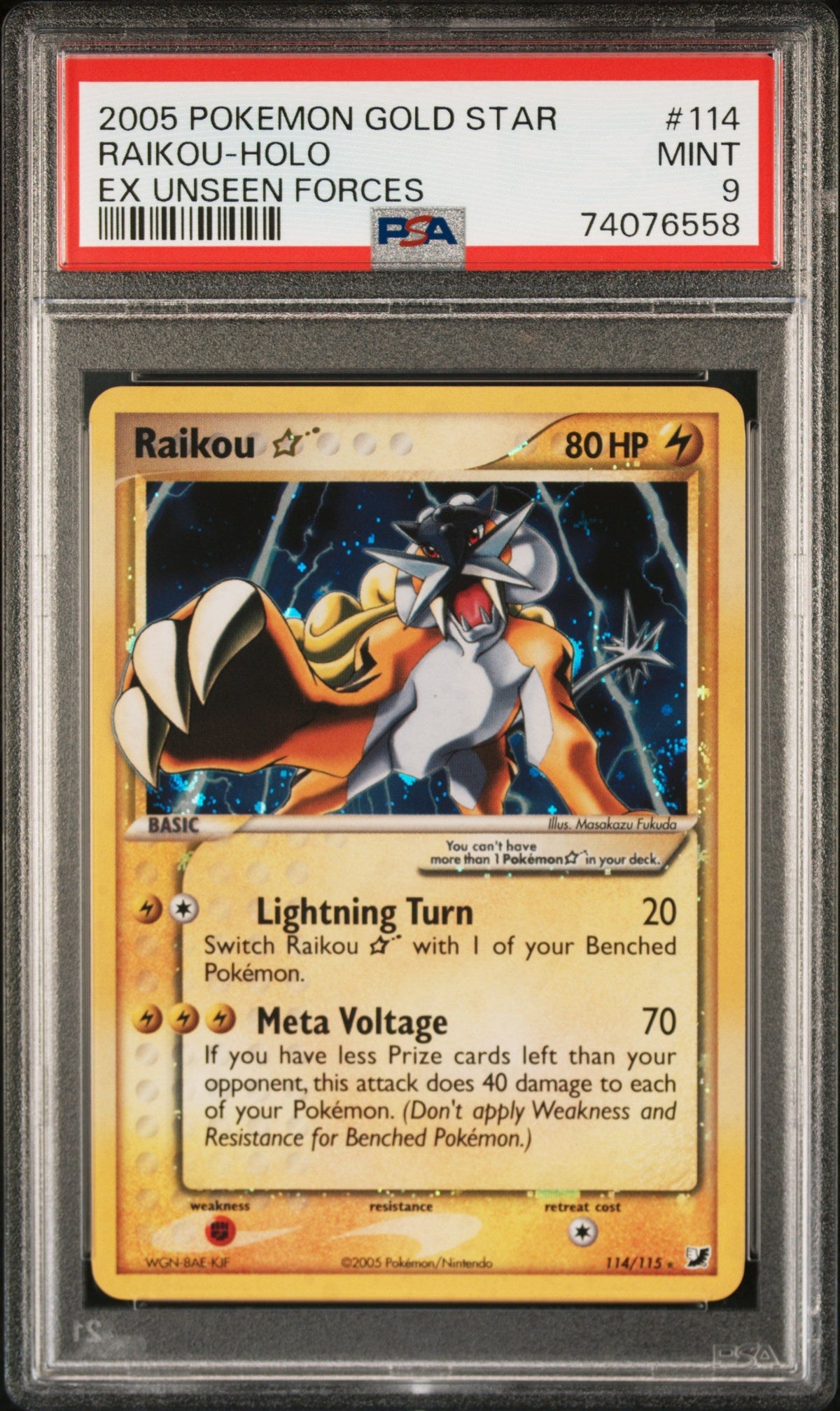 2023 Raikou (gold Star) [EX Unseen Forces] PSA 9 Mint