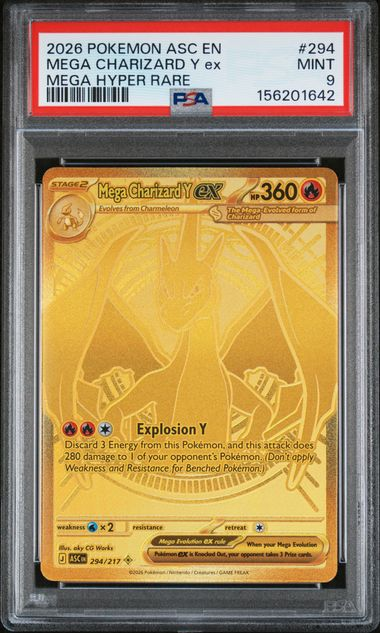 2026 Mega Charizard Y EX #294- Ascended Heroes - 2026 Pokemon - PSA 9 Mint