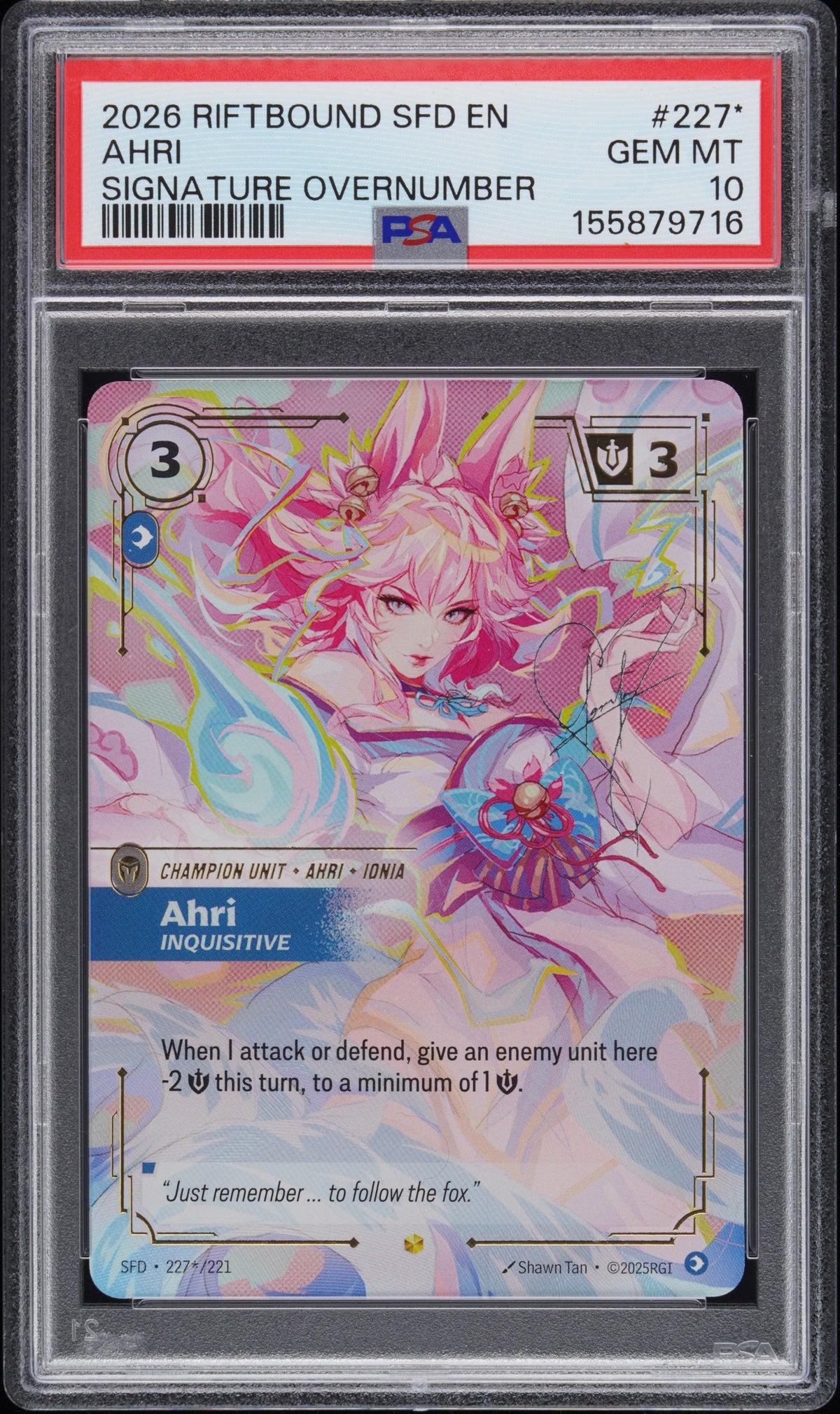 2023 Ahri - Inquisitive (signature) [spiritforged] PSA 10 Gem Mint