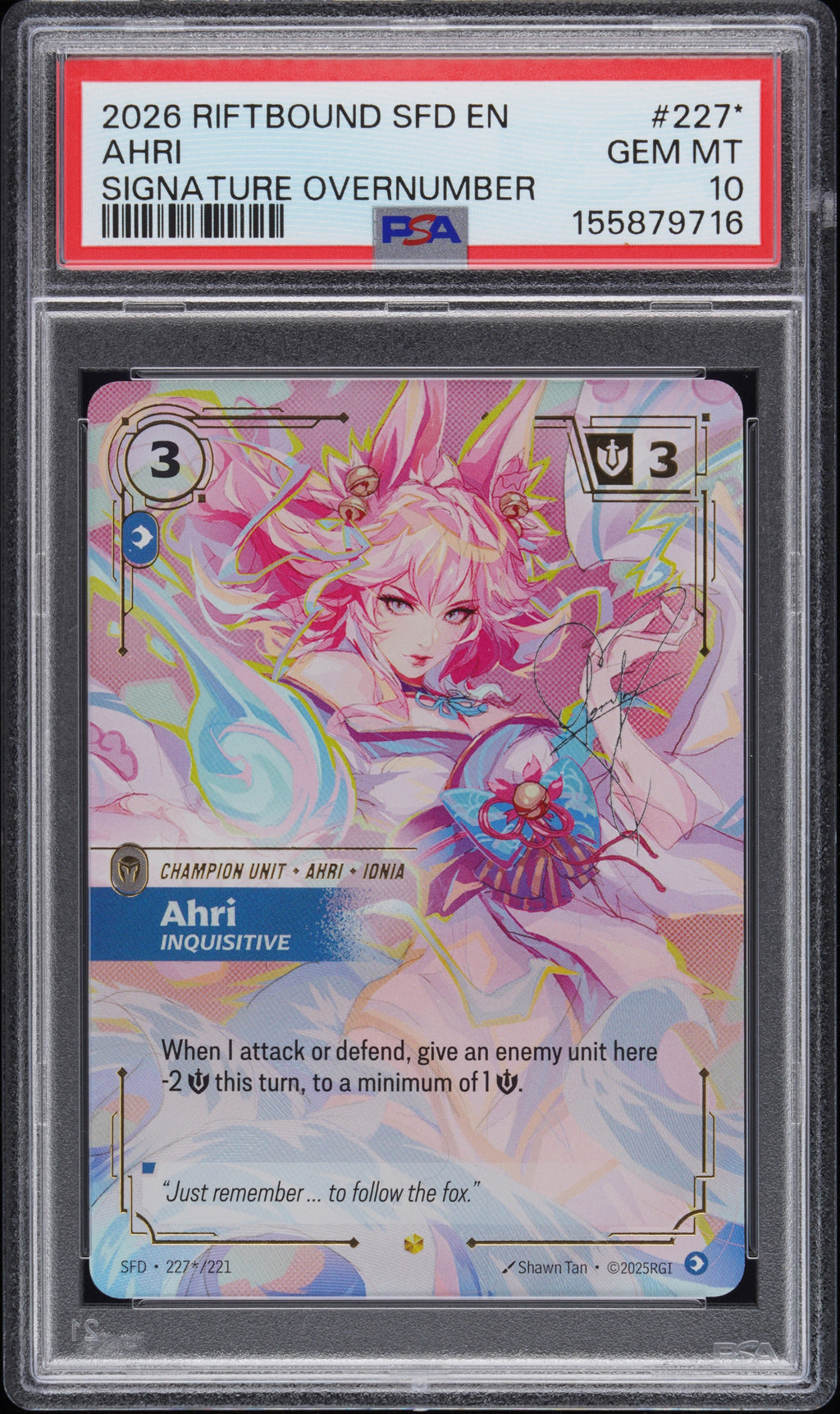 PSA 10 Ahri - Inquisitive (Signature) [Spiritforged]