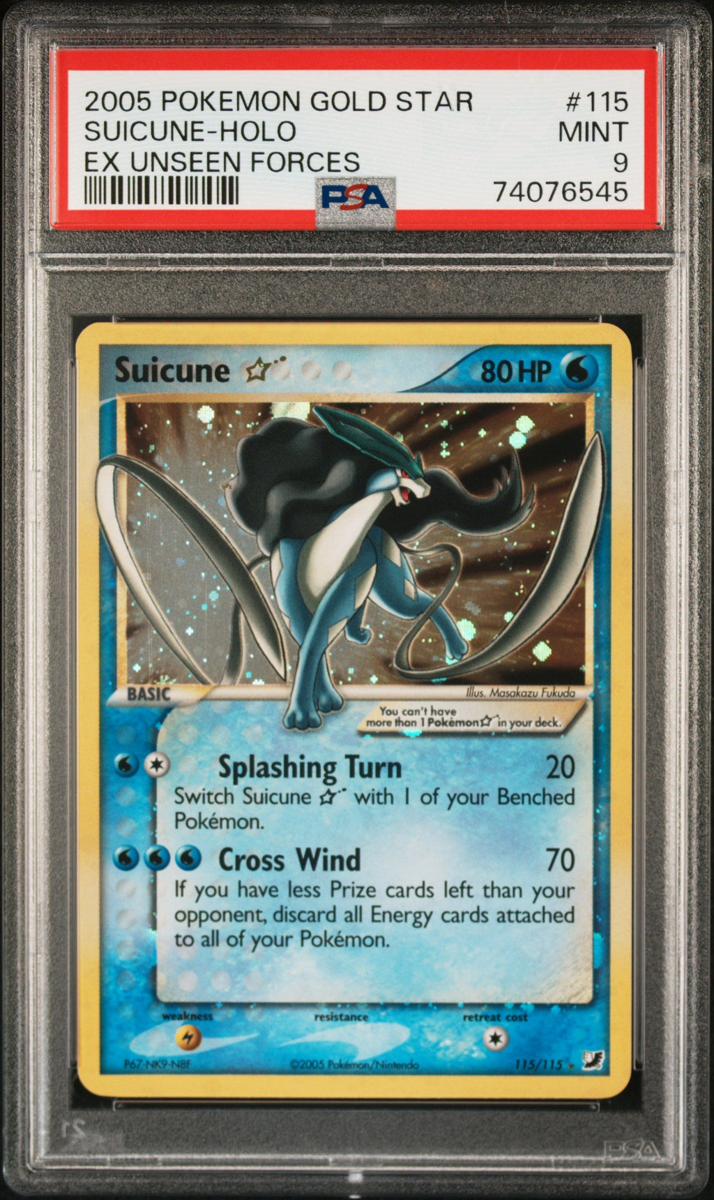 2023 Suicune (gold Star) [EX Unseen Forces] PSA 9 Mint