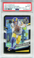 Matthew Stafford 2023 Donruss Black Die Cut Press Proof SP 1/1 PSA 8