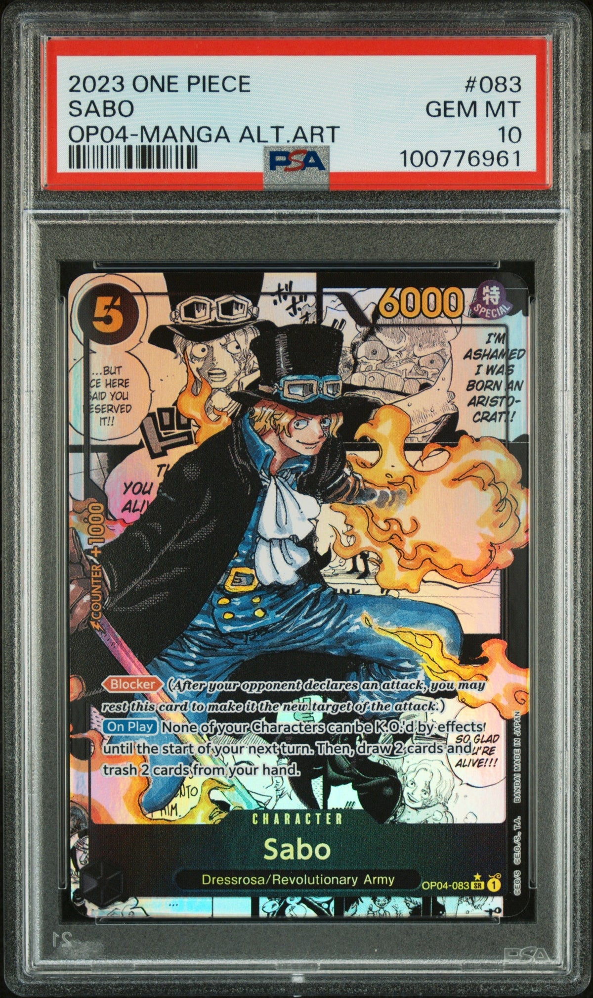 2023 Sabo (manga) [kingdoms Of Intrigue] PSA 10 Gem Mint