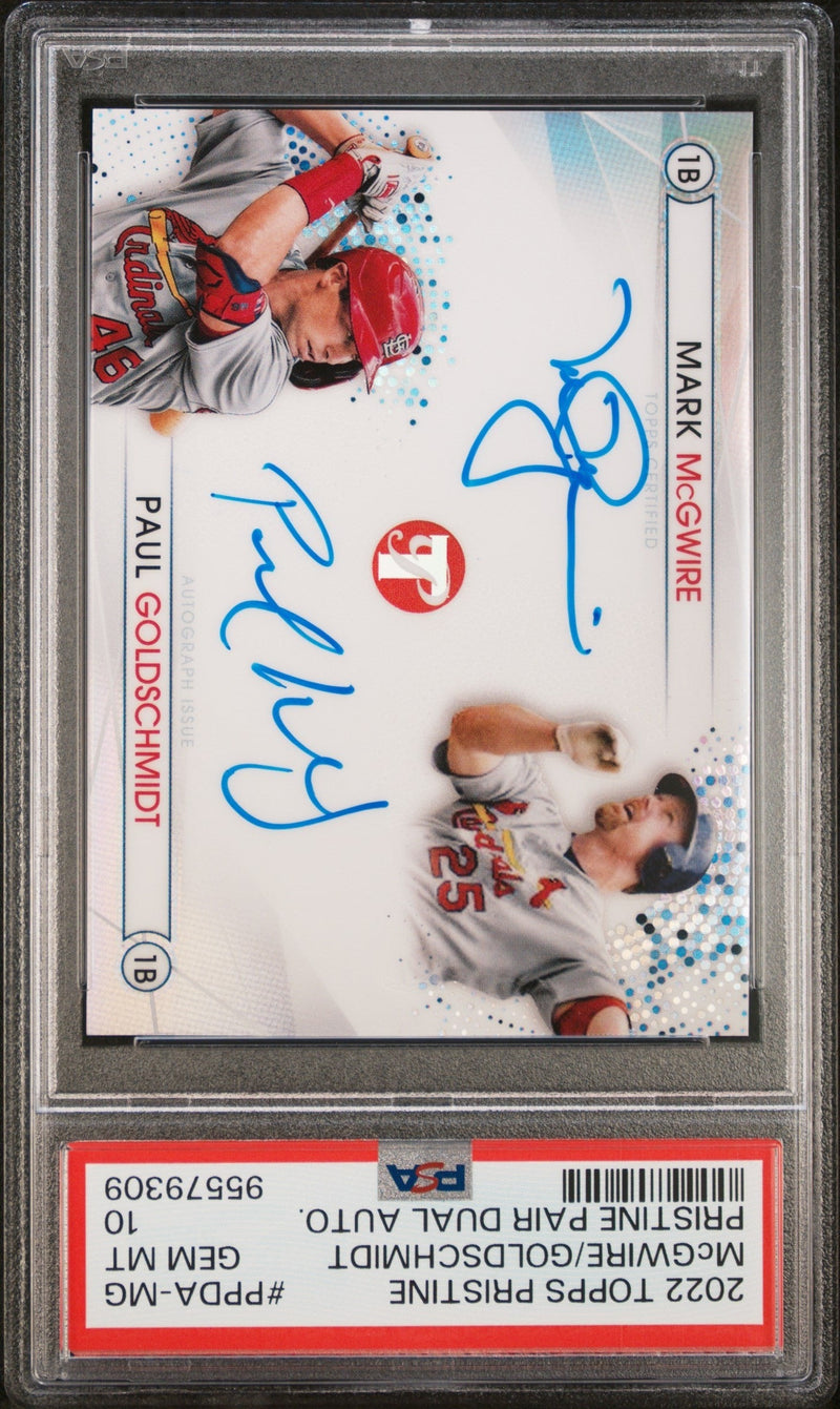 2022 Mark Mcgwire Paul Goldschmidt 2022 Topps Pair Dual Auto SP 25/25 PSA 10 Gem Mint